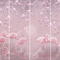 Панно Affresco Wallpaper Part 1 Flamingo AB134-COL5 2x2,68 м, панно из нескольких рулонов