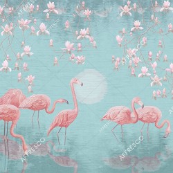 Панно Affresco Wallpaper Part 1 Flamingo AB134-COL6 2x2,68 м