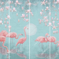 Панно Affresco Wallpaper Part 1 Flamingo AB134-COL6 2x2,68 м, панно из нескольких рулонов