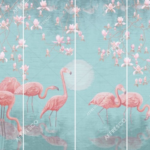Панно Affresco Wallpaper Part 1 Flamingo AB134-COL6 2x2,68 м