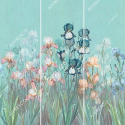 Панно Affresco Wallpaper Part 1 Irises AB119-COL1 2x2,01 м, панно из нескольких рулонов