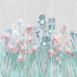 Панно Affresco Wallpaper Part 1 Irises AB119-COL6 2x2,01 м, панно из нескольких рулонов