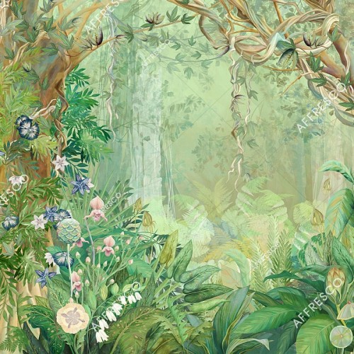 Панно Affresco Wallpaper Part 1 Unreal Forest AB140-COL5 2x2,68 м