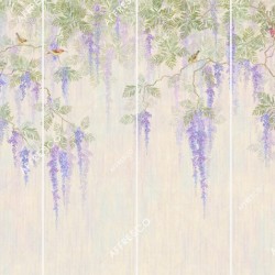 Панно Affresco Wallpaper Part 2 Wisteria in Bloom AB53-COL2 2x2,68 м, панно из нескольких рулонов