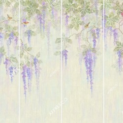 Панно Affresco Wallpaper Part 2 Wisteria in Bloom AB53-COL3 2x2,68 м, панно из нескольких рулонов