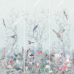 Панно Affresco Wallpaper Part 2 Birds Residence LE25-COL1 2x2,01 м, панно из нескольких рулонов