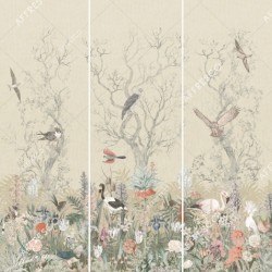 Панно Affresco Wallpaper Part 2 Birds Residence LE25-COL6 2x2,01 м, панно из нескольких рулонов