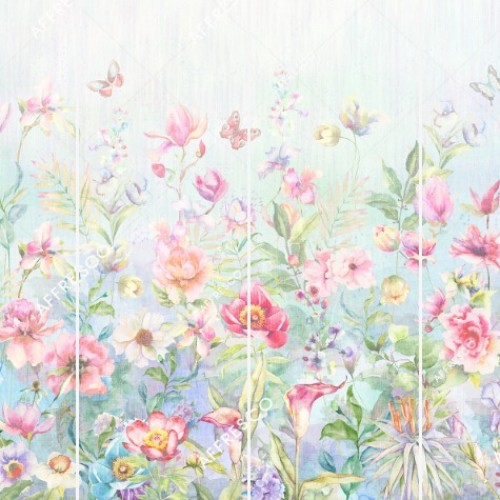 Панно Affresco Wallpaper Part 2 Watercolor Flowers AB54-COL2 2x2,68 м