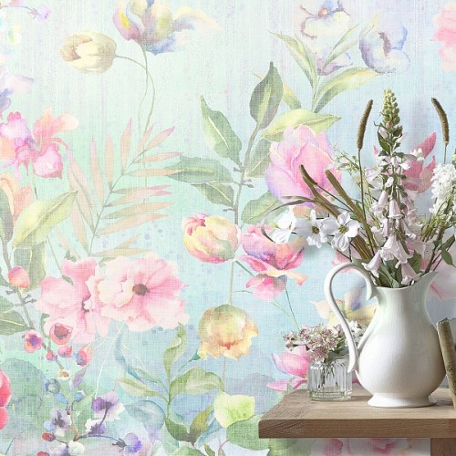 Панно Affresco Wallpaper Part 2 Watercolor Flowers AB54-COL2 2x2,68 м фото в интерьере