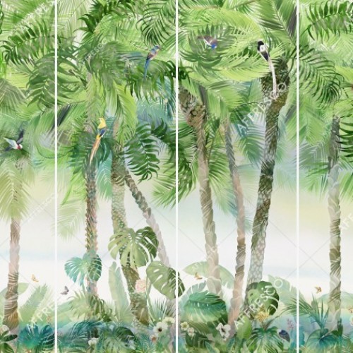 Панно Affresco Wallpaper Part 2 Tropical Vibe MT34-COL4 2x2,68 м, панно из нескольких рулонов