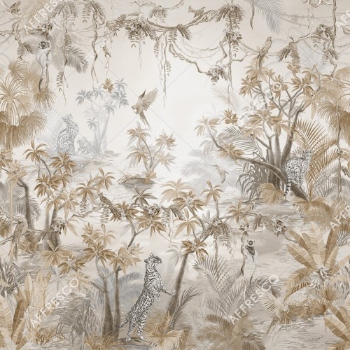 Панно Affresco Wallpaper Part 2 Wild Cats AF958-COL3 2x2,01 м