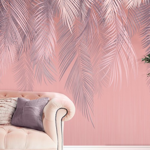 Панно Affresco Wallpaper Part 2 Palm Leaves AF952-COL2 2x2,68 м фото в интерьере