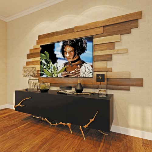 Пример оформления стеновыми 3D-панелями Modern Decor фото в интерьере