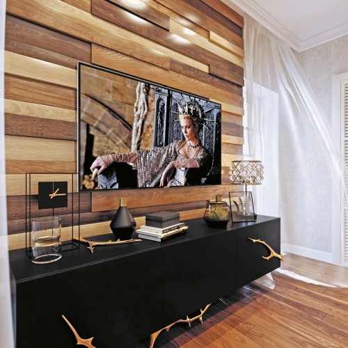 Пример оформления стеновыми 3D-панелями Modern Decor фото в интерьере
