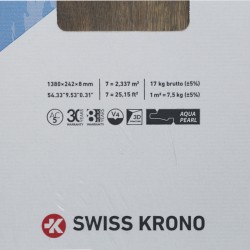 Техническая информация на упаковке ламината Kronopol Aurum Movie Aqua Oak Western D 4580