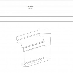 Дверной декор верхний под покраску Orac Decor D400 1275x145×55 мм