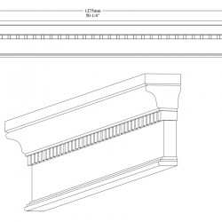 Дверной декор верхний под покраску Orac Decor D401 1275x145×55 мм