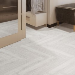 Кварцвиниловый SPC ламинат Floor Factor Herringbone White Smoke Oak HB.02 венгерская елка 675×135×5