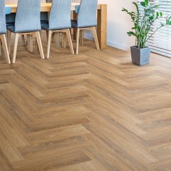 Кварцвиниловый SPC ламинат Floor Factor Herringbone Tobacco Braun Oak HB.15 венгерская елка 675×135×5