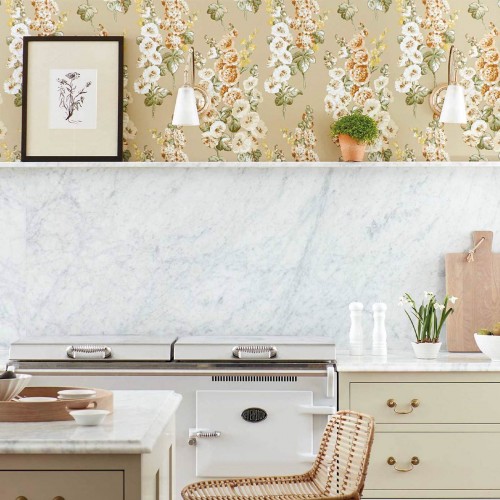 Обои Sanderson One Sixty Hollyhocks Gold Metallic/Tan 217034