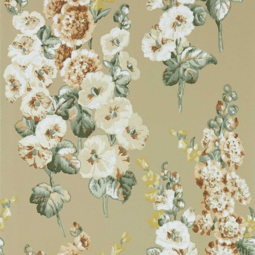 Обои Sanderson One Sixty Hollyhocks Gold Metallic/Tan 217034