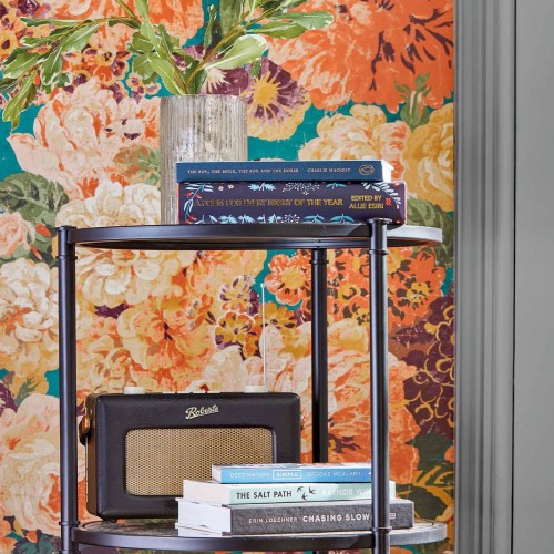 Обои Sanderson One Sixty Very Rose And Peony Kingfisher/Rowan Berry 217027