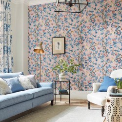 Обои Sanderson One Sixty Caverley Rose/French Blue 217035