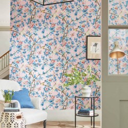 Обои Sanderson One Sixty Caverley Rose/French Blue 217035