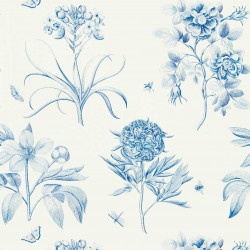 Обои Sanderson One Sixty Etchings & Roses China Blue 217052