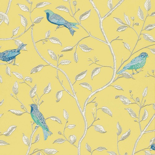 Обои Sanderson One Sixty Finches Yellow DOPWFI101