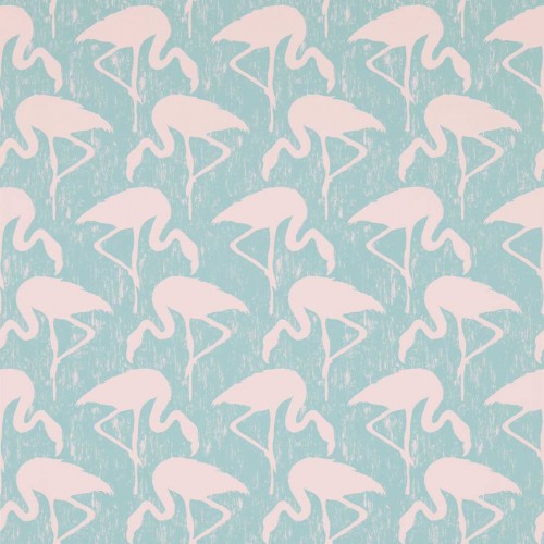 Обои Sanderson One Sixty Flamingos Turquoise Pink 214569