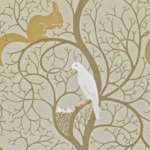 Обои Sanderson One Sixty Squirrel & Dove Linen/Ivory DVIWSQ101