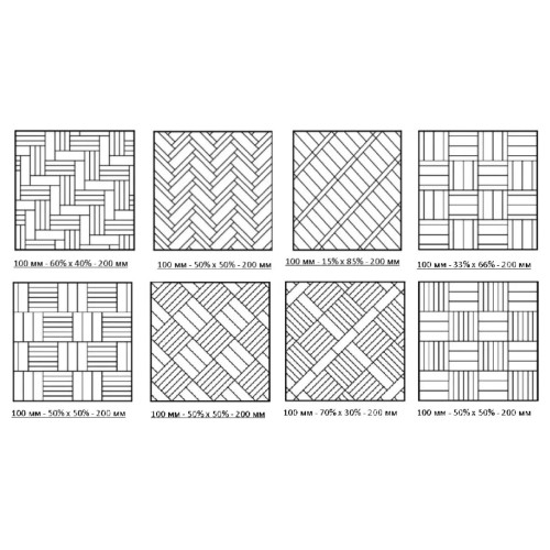 Ламинат CBM Mosaik Дуб Опава 304 венгерская елка 600×100×10 (2,64 м2)