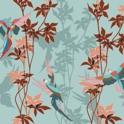 Обои Aura La Tapicera Loro Park Aqua WP172051 10,05×0,53