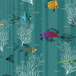 Обои Aura La Tapicera Trully Fish Ocean WP182093 10,05×0,53