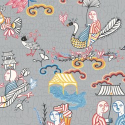 Обои Aura La Tapicera Los Amantes Silver WP191073 10,05×0,53