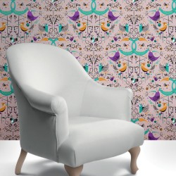Обои Aura La Tapicera Groovy Birds Rose WP182082 10,05×0,53