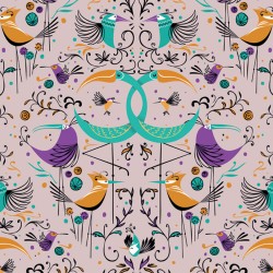 Обои Aura La Tapicera Groovy Birds Rose WP182082 10,05×0,53