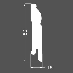 Плинтус МДФ под покраску Ликорн Р 4.80.16 2070×80×16