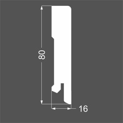 Плинтус МДФ под покраску Ликорн Р 6.80.16 прямой 2070×80×16, технический рисунок