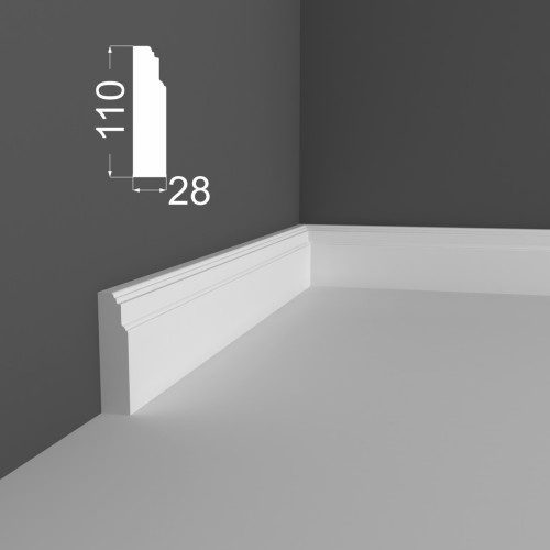 Плинтус МДФ под покраску Ликорн Р 10.110.28 2070×110×28 Плинтус МДФ под покраску Ликорн Р 10.110.28 2070×110×28