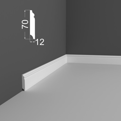 Плинтус МДФ под покраску Ликорн Р 17.70.12 2070×70×12 Плинтус МДФ под покраску Ликорн Р 17.70.12 2070×70×12