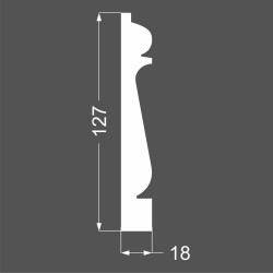 Плинтус МДФ под покраску Ликорн Р 25.127.18 фигурный 2070×127×18, технический рисунок