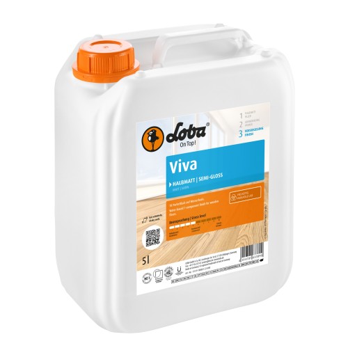 Лак для паркета Loba Viva на водной основе полуматовый 5 л Лак для паркета Loba Viva на водной основе полуматовый 5 л