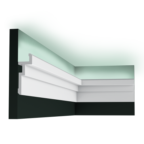 Потолочный плинтус под покраску Orac Decor Modern U-STEPS CX196 с подсветкой 2000×40×113