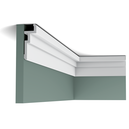 Потолочный плинтус под покраску Orac Decor Modern U-STEPS CX196 с подсветкой 2000×40×113