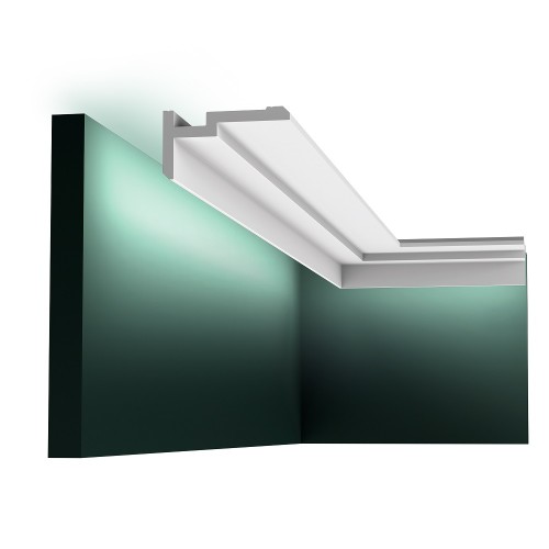 Потолочный плинтус под покраску Orac Decor Modern U-STEPS CX197 с подсветкой 2000×93×50