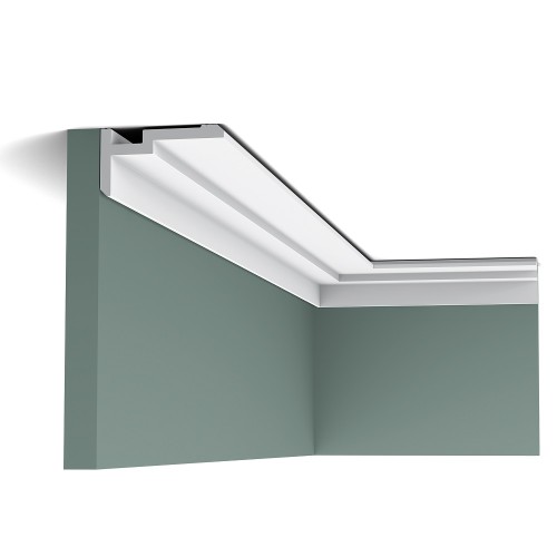 Потолочный плинтус под покраску Orac Decor Modern U-STEPS CX197 с подсветкой 2000×93×50