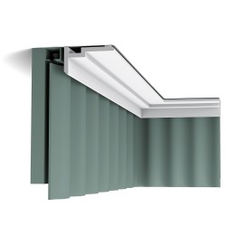 Потолочный плинтус под покраску Orac Decor Modern U-STEPS CX197 с подсветкой 2000×93×50