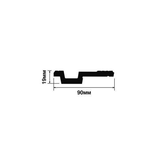 Потолочный плинтус под покраску Hiwood A90V1 с подсветкой 2000×90×19